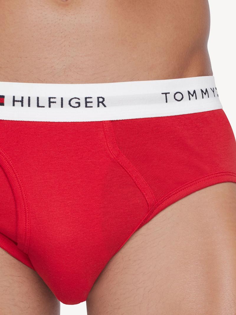 Férfi Tommy Hilfiger Pamut classics brief 4pk Briefs Piros Királykék Kék Fekete | HU 1324BEX